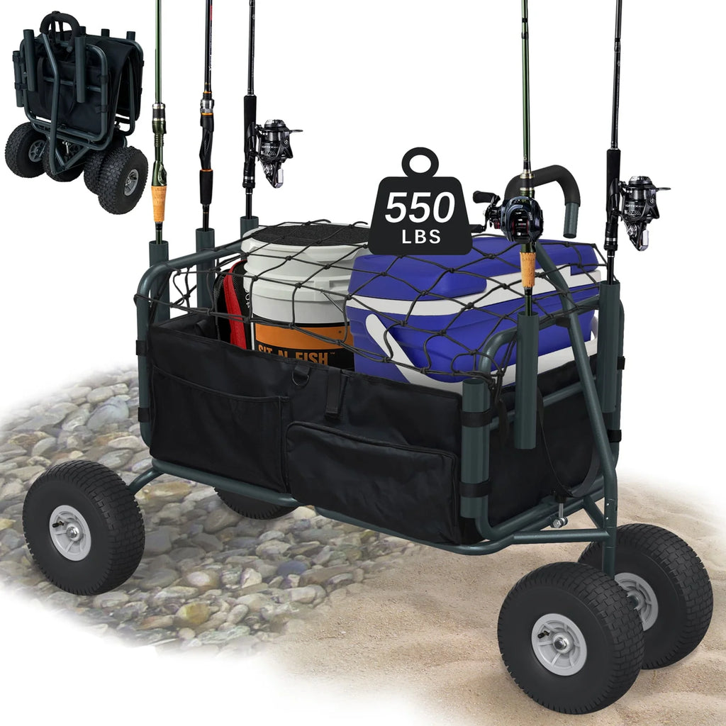 Heavy Duty Foldable Fishing Cart 550 Pound Capacity O130487