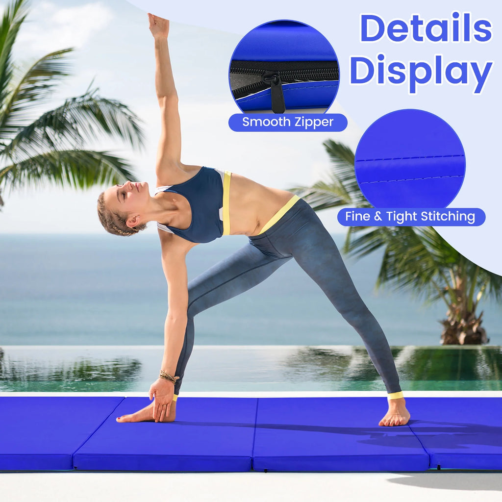 Navy 4'x8'x2'' Folding Gymnastics Mat Z3164