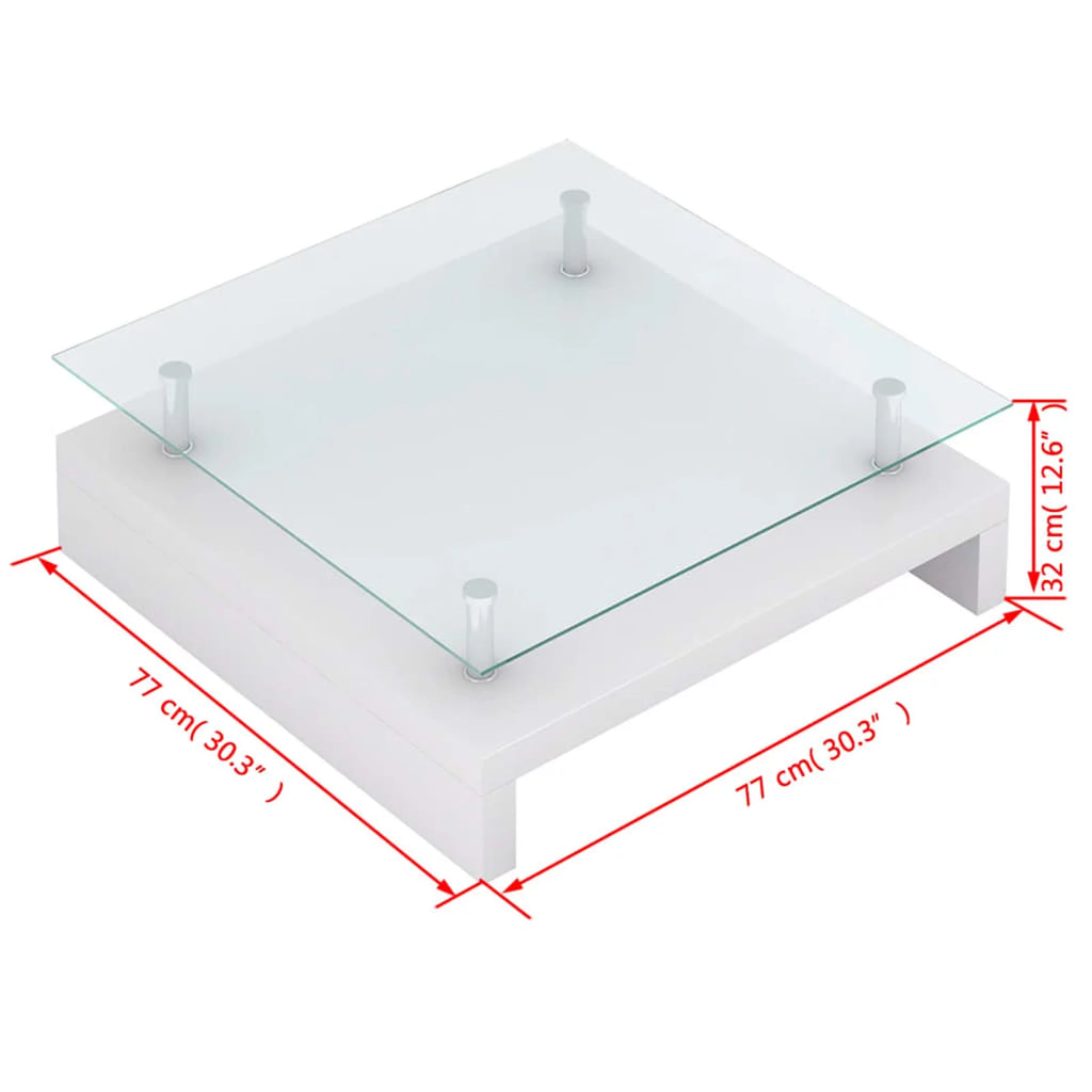 White Glass Coffee Table R185