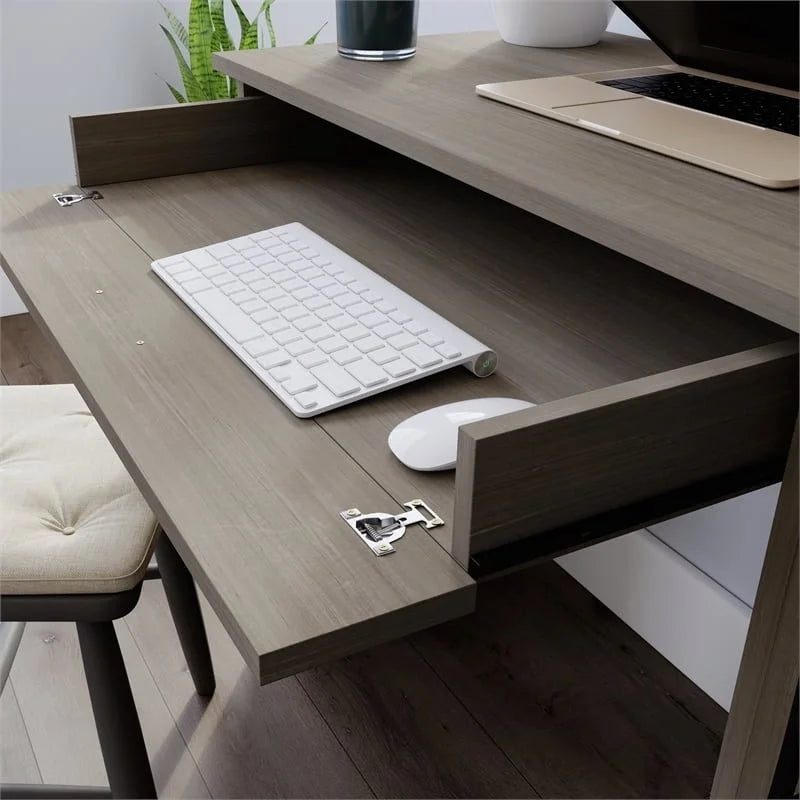 Contemporary Gray Engineered Wood Computer Desk B410879