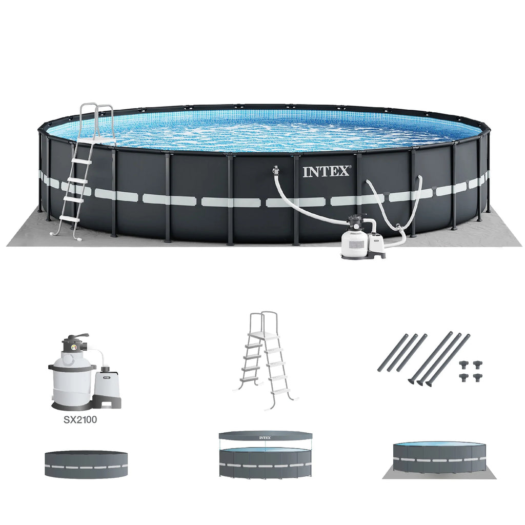 Round Frame Above Ground Swimming Pool with Sand Filter Pump K8645