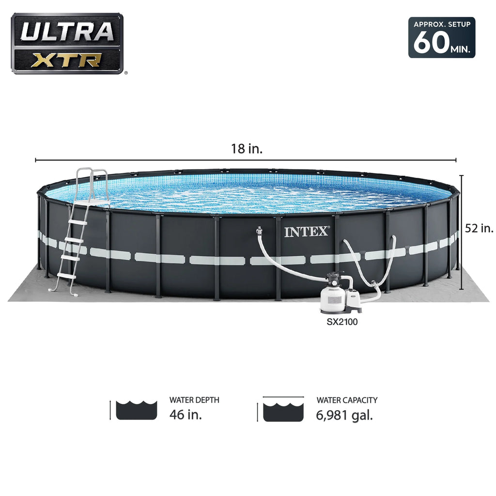 Round Frame Above Ground Swimming Pool with Sand Filter Pump K8645