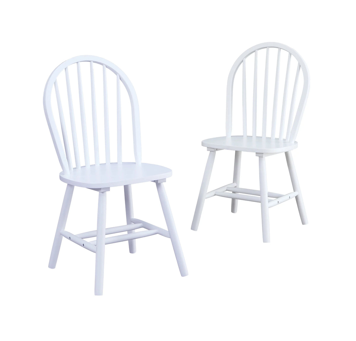 White and Oak Solid Wood Dining Chairs Set of 2 B43175