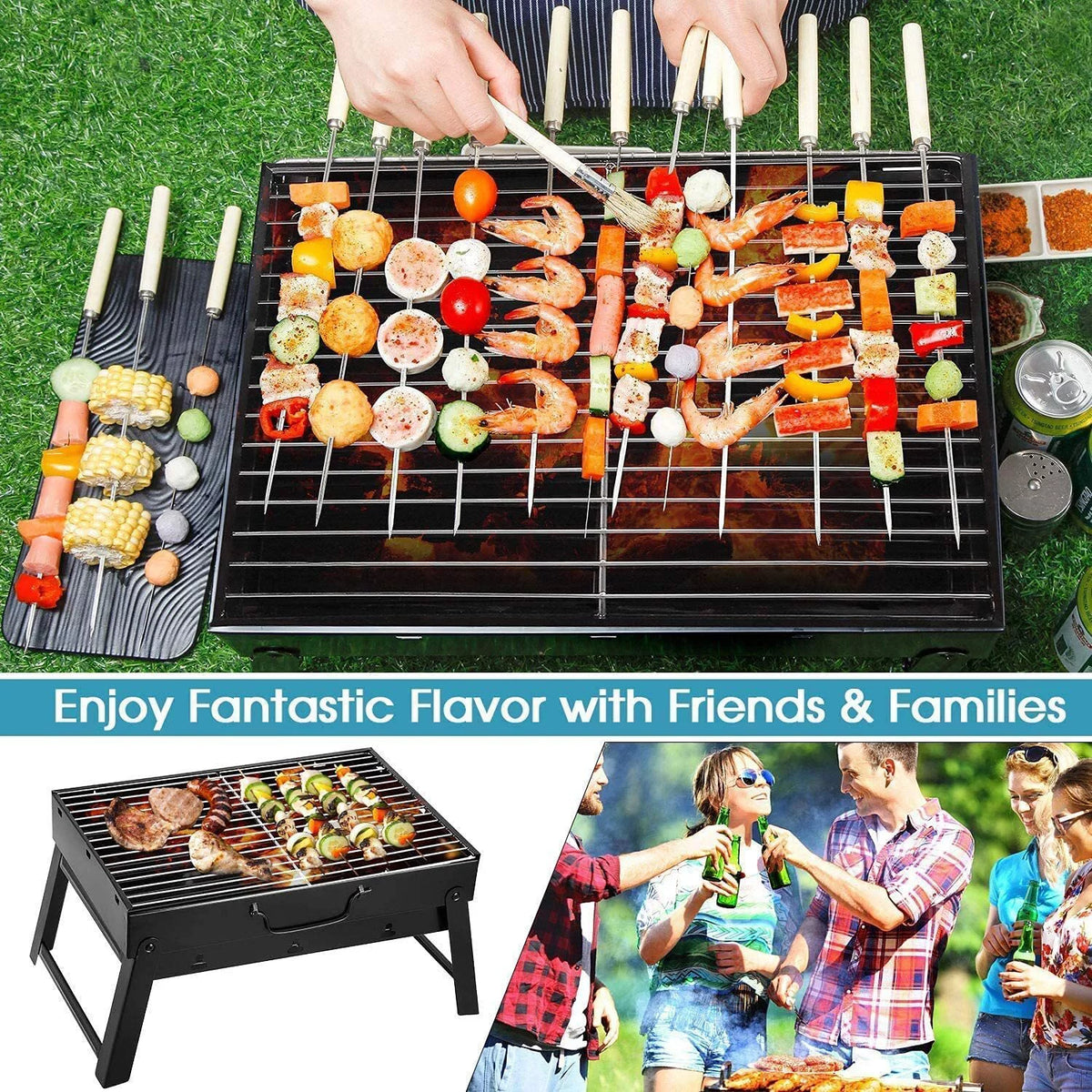 Charcoal Portable Folding BBQ Grill T78180