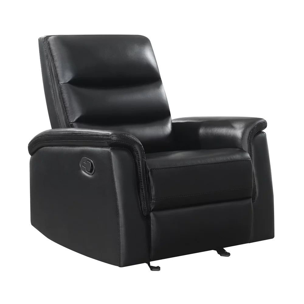 Black Leatherette Glider Recliner T672607