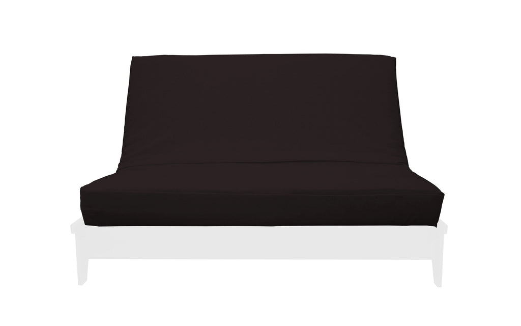 Solid Black Chenille Texture Polyester Futon Cover Twin Split Size N74140