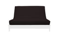 Solid Black Chenille Texture Polyester Futon Cover Twin Split Size N74140