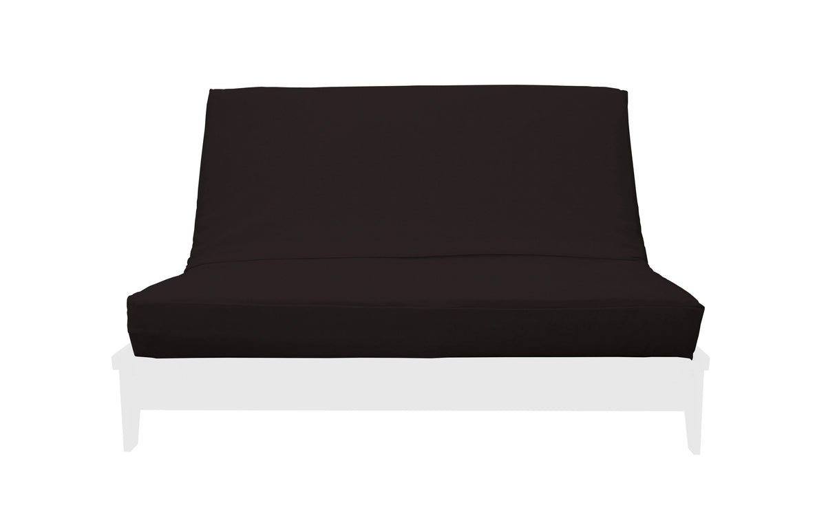 Solid Black Chenille Texture Polyester Futon Cover Twin Split Size N74140