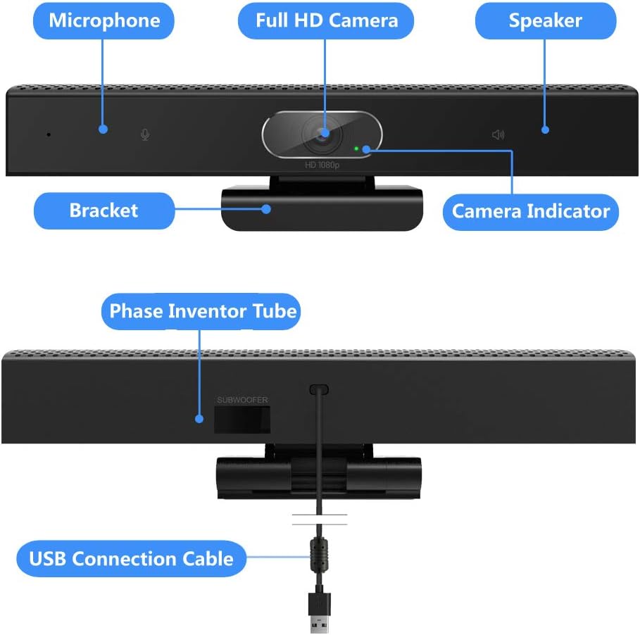 Full HD 1080P Conference Webcam with Microphone and Speaker H906
