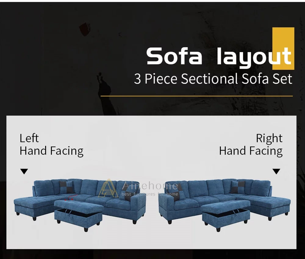 Sectional Sofa with Chaise and Ottoman S49860