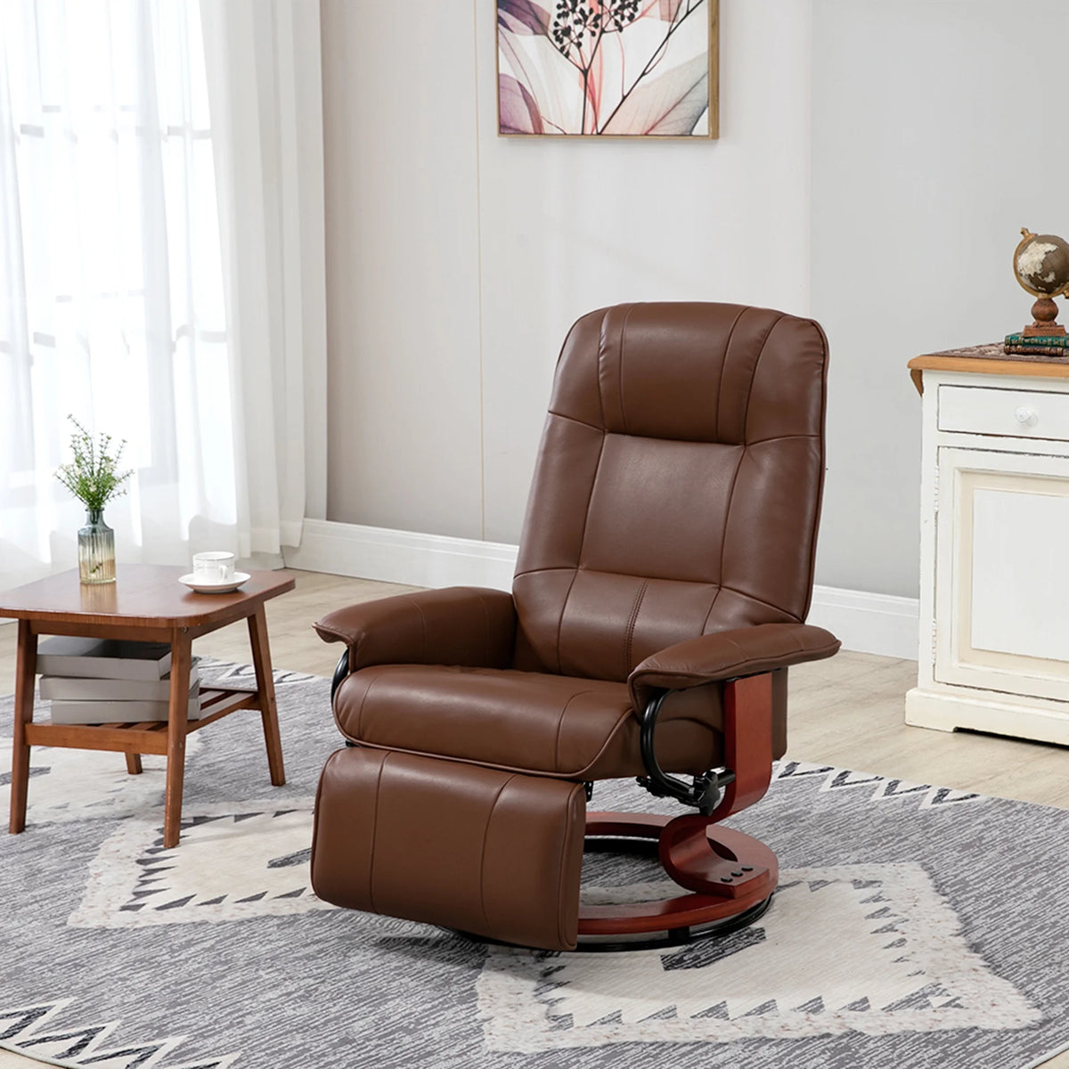 Brown Faux Leather Manual Recliner Q86600