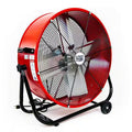 2 Fan Speeds Drum Fan in Red with Snap-On Wheels H4427