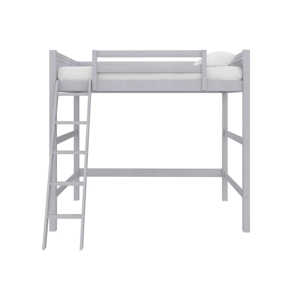 Full Size Loft Bed with Ladder, Gray L181