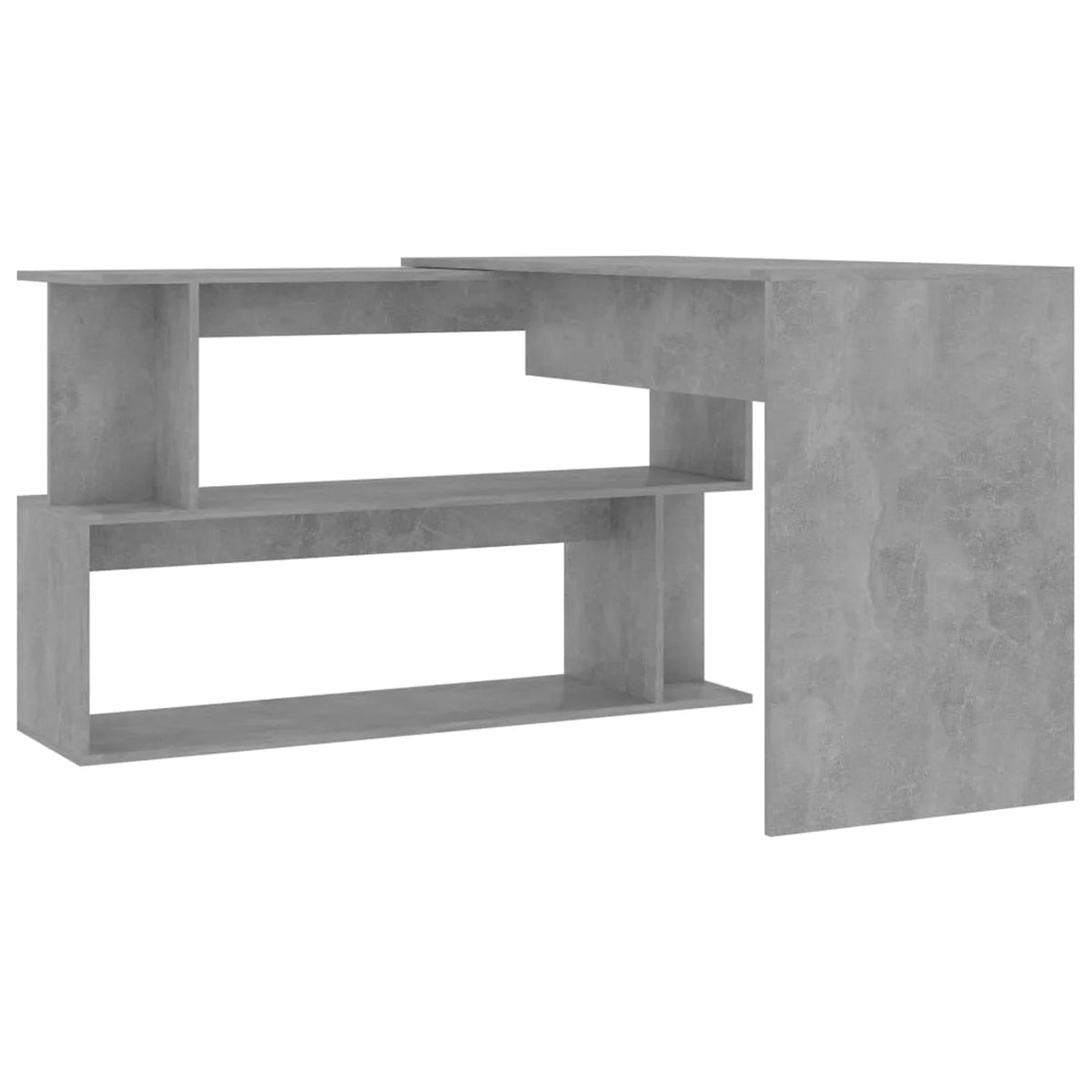 Concrete Gray Engineered Wood Corner Desk L94302