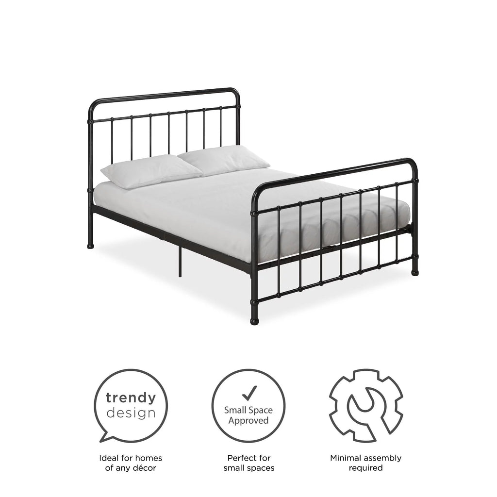 Black Full Metal Bed V37631