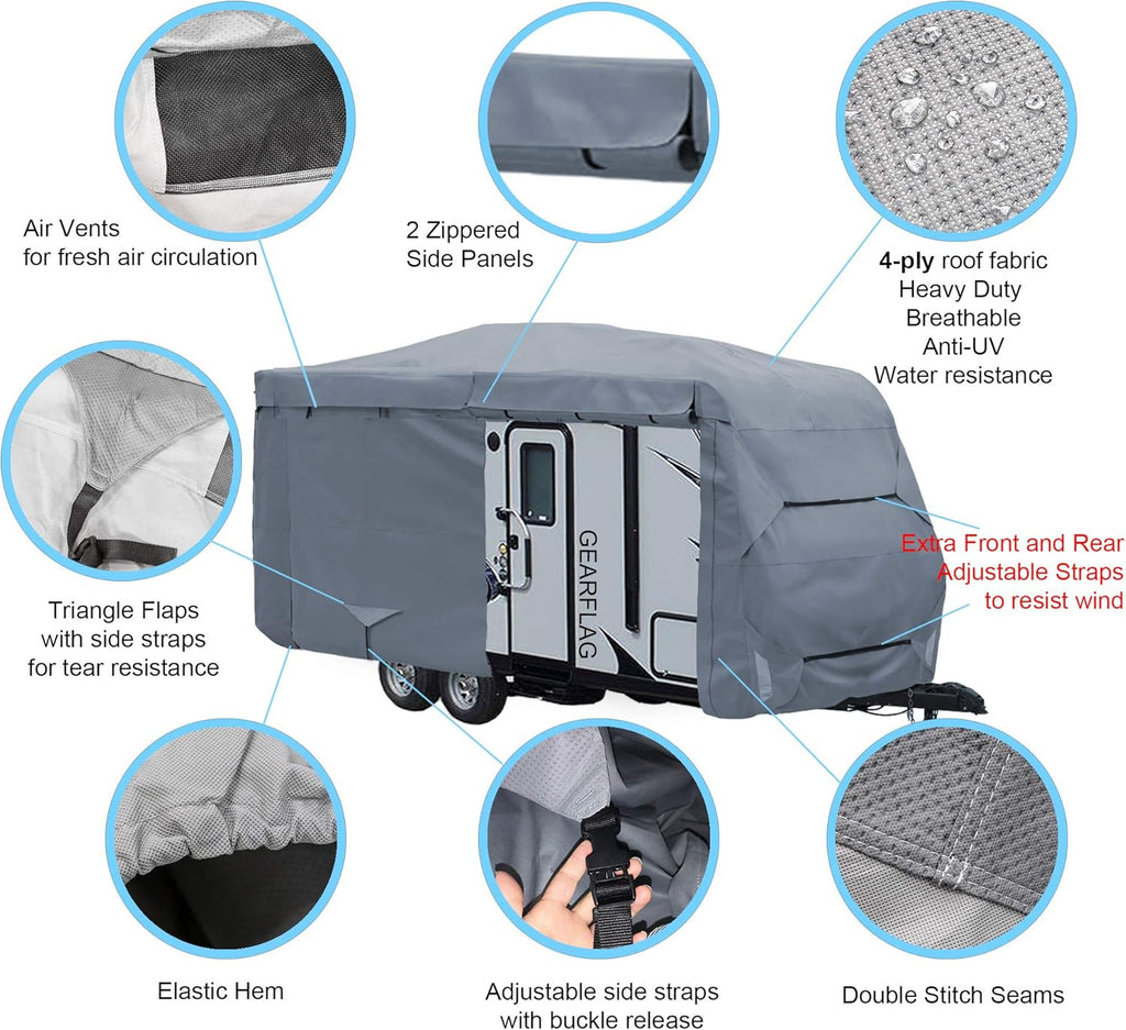 4 Layers Heavy Duty Travel Trailer Camper RV Cover S564