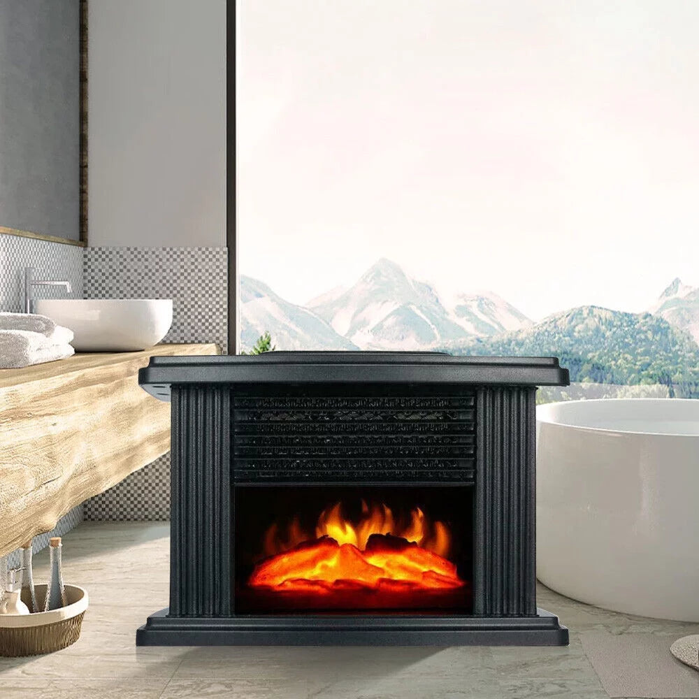 Portable Electric Fireplace Heater Adjustable 3D Flame R649483
