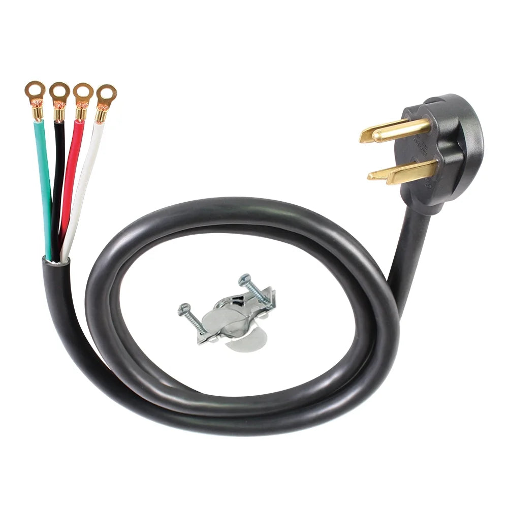 Black 6FT 10AWG 4 Prong Dryer Appliance Cord U7071