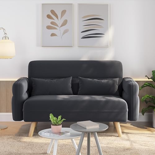 Aquamarine Fabric 2 Seater Sofa with Lumbar Pillows U560