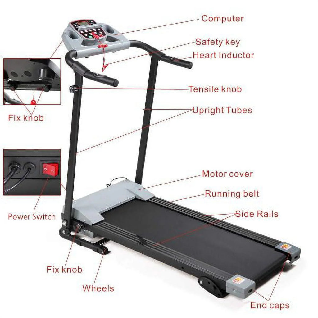 Foldable Electric Treadmill with LCD Monitor E3959