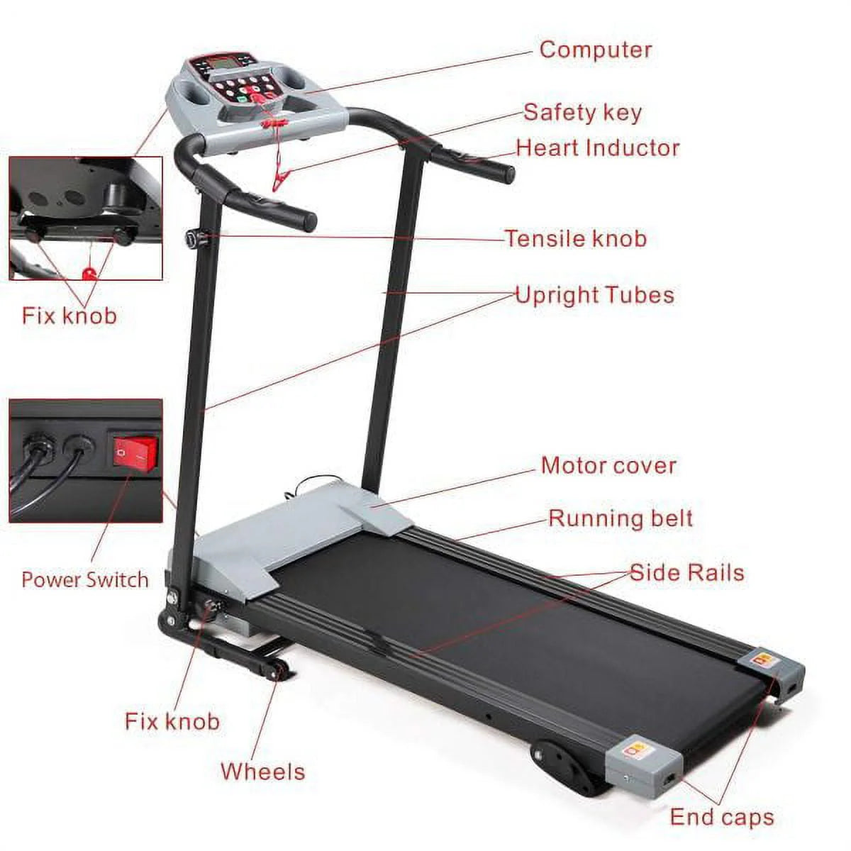 Foldable Electric Treadmill with LCD Monitor E3959