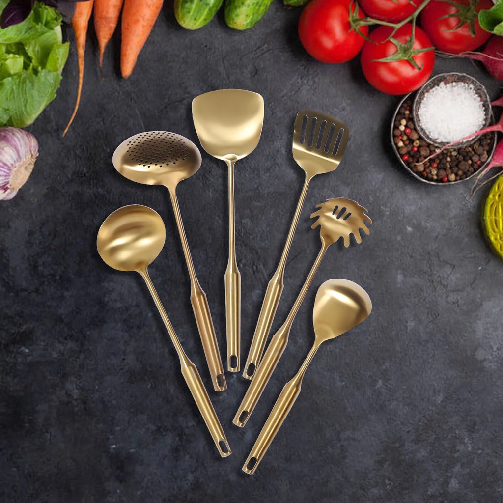 7 Pcs Stainless Steel Cookware Set with Utensil Stand U2884
