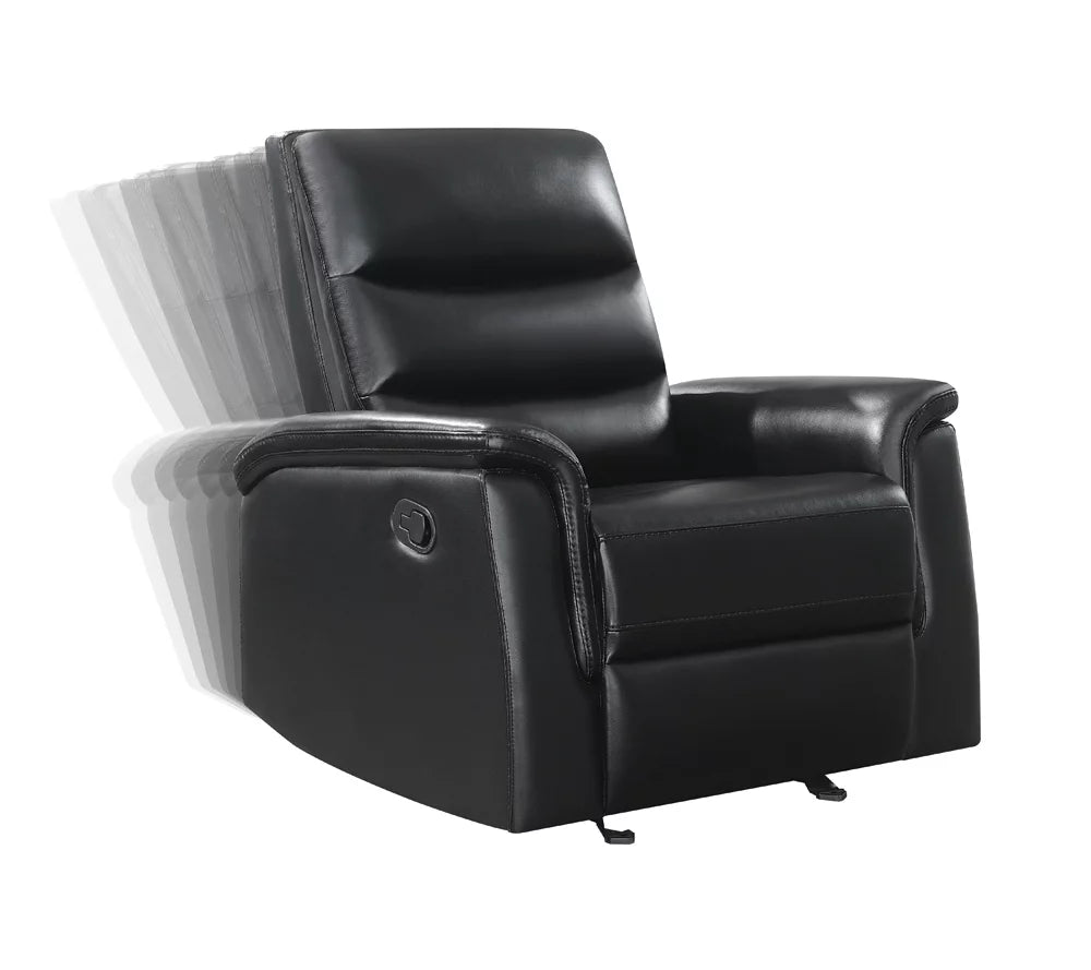 Black Leatherette Glider Recliner T672607