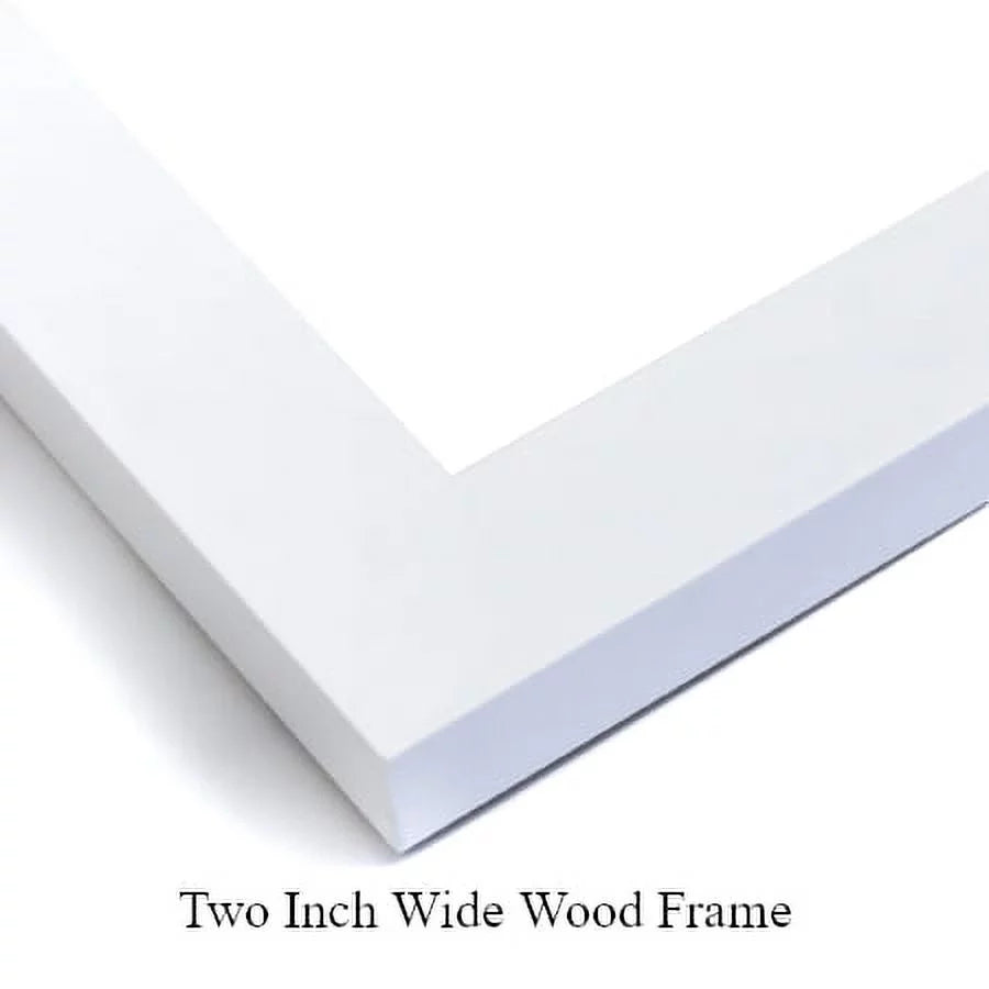 White Modern Wood Framed Art Print Q81282