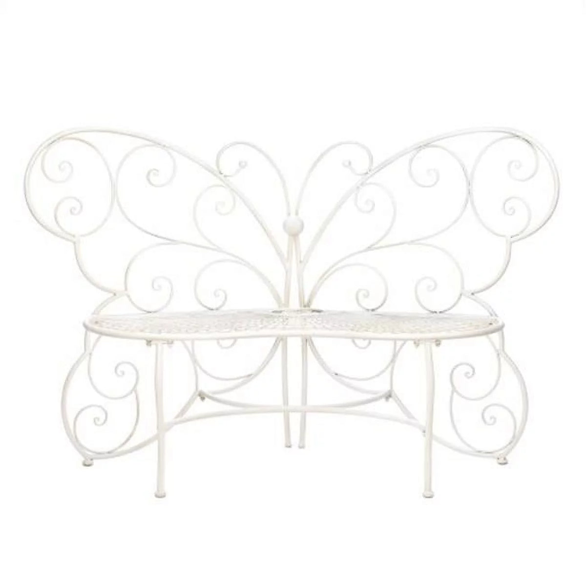 White Butterfly Garden Bench V44185