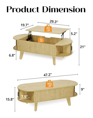 Lift Top Coffee Table with Storage G684