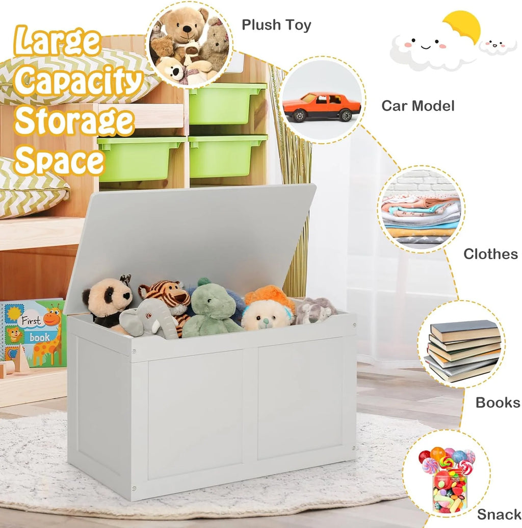 Wooden Toy Box Storage Truck Bench with Flip-Top Lid B68207