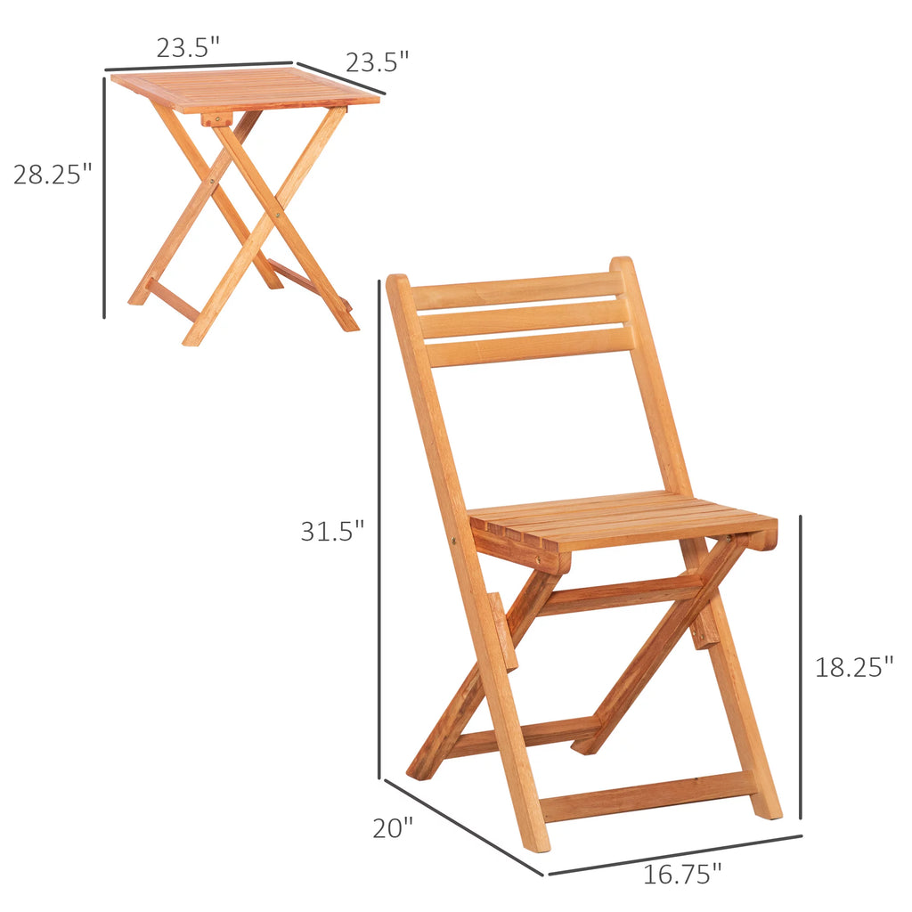 3 Piece Wooden Patio Bistro Set D6491