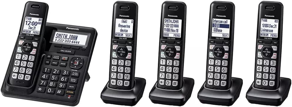 Cordless Phone with Answering Machine System 5-Handset U1297