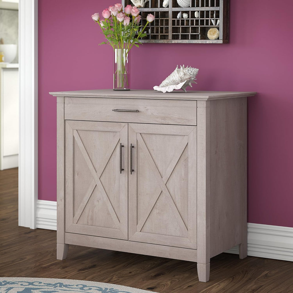 Secretary Desk with Keyboard Tray and Storage Cabinet C104