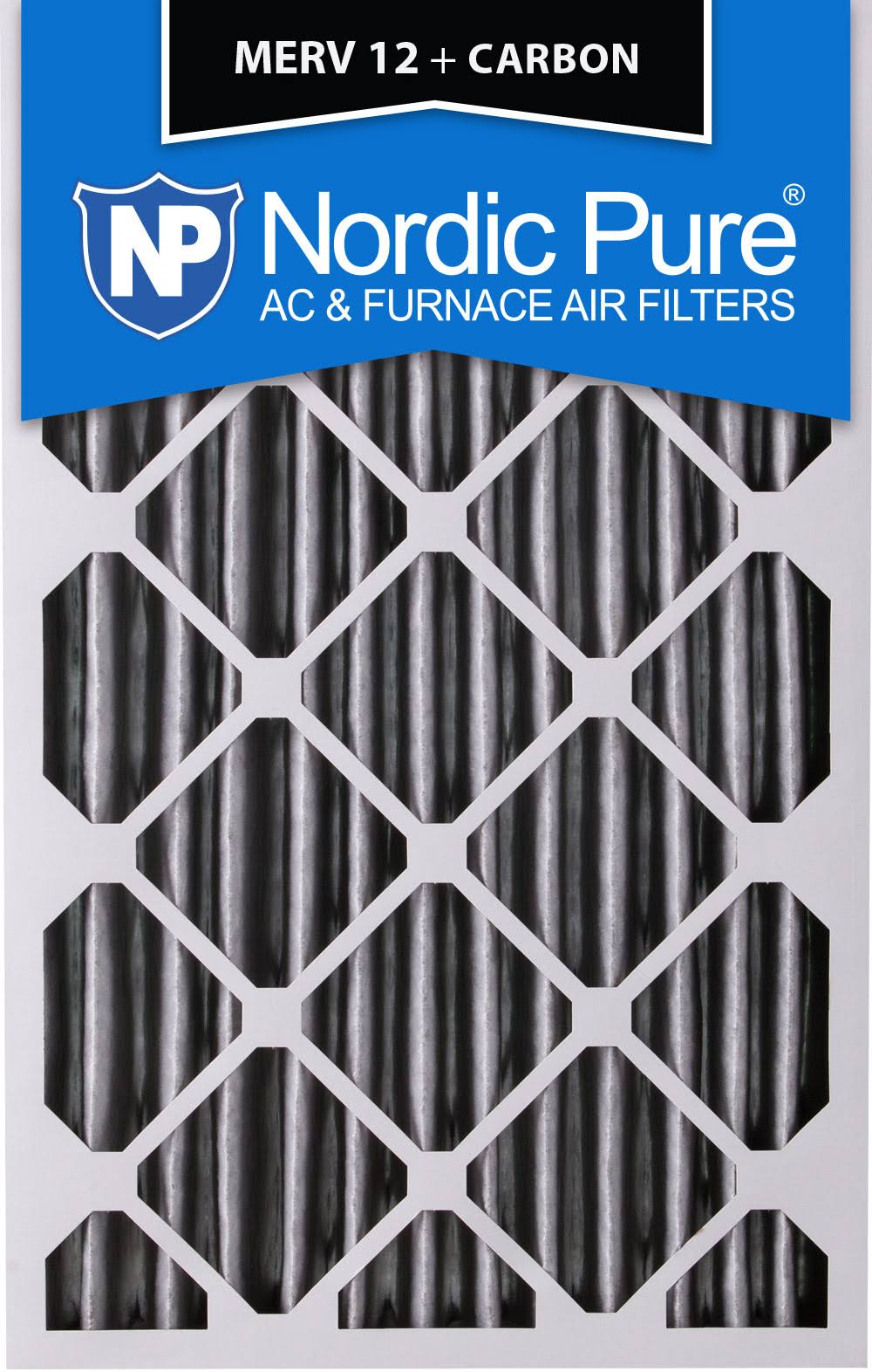 16x24x4 Pleated MERV 12 Carbon AC Furnace Filters Qty 6 J4105