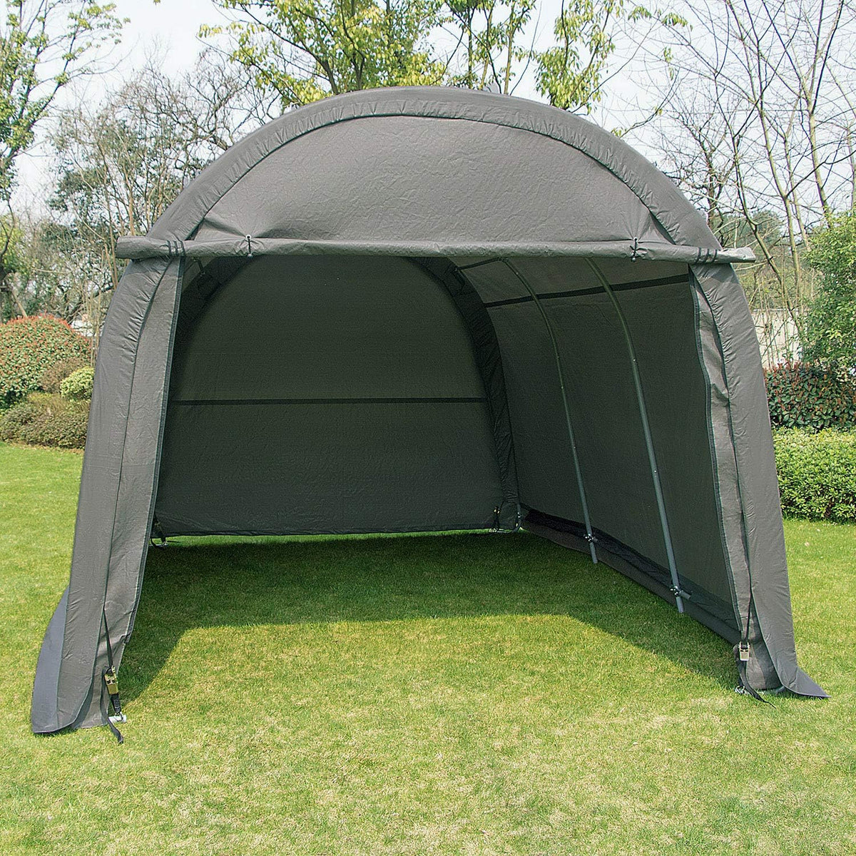 10x15x8ft Portable Heavy Duty Carport, Gray D6871