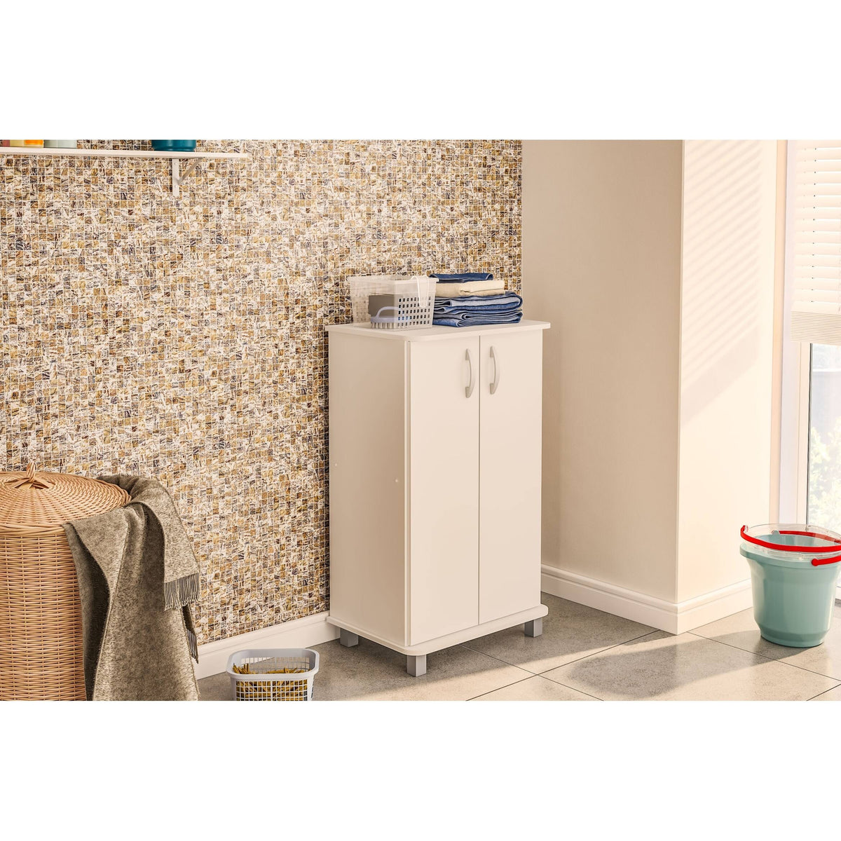 White 2 Door Storage Cabinet H1256