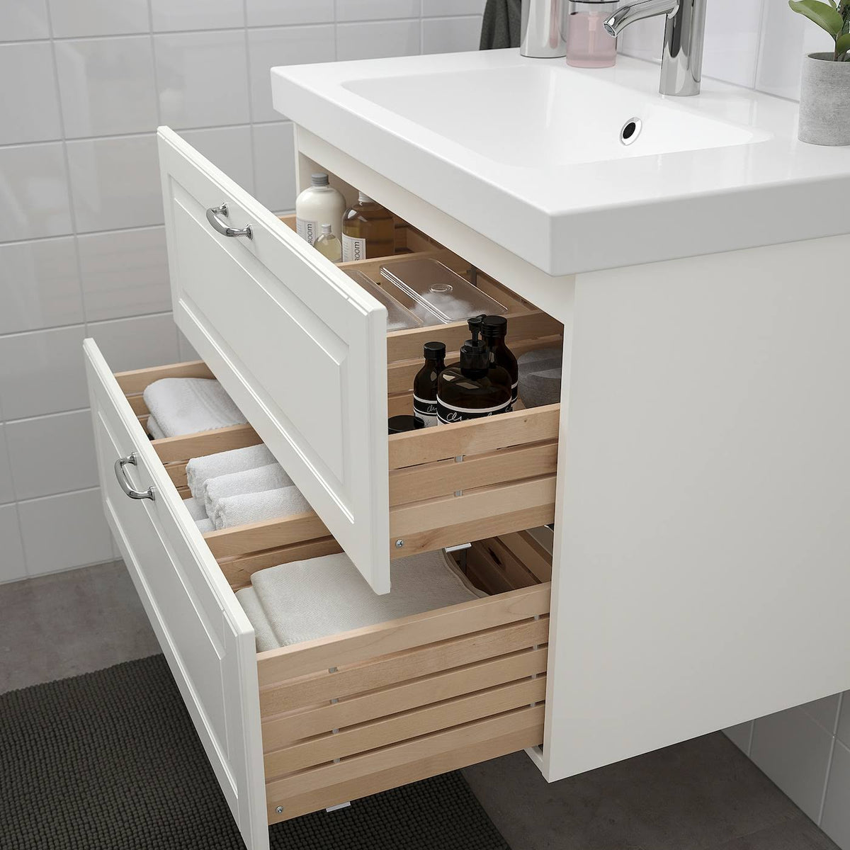 White Sink Cabinet with 2 Drawers E27515