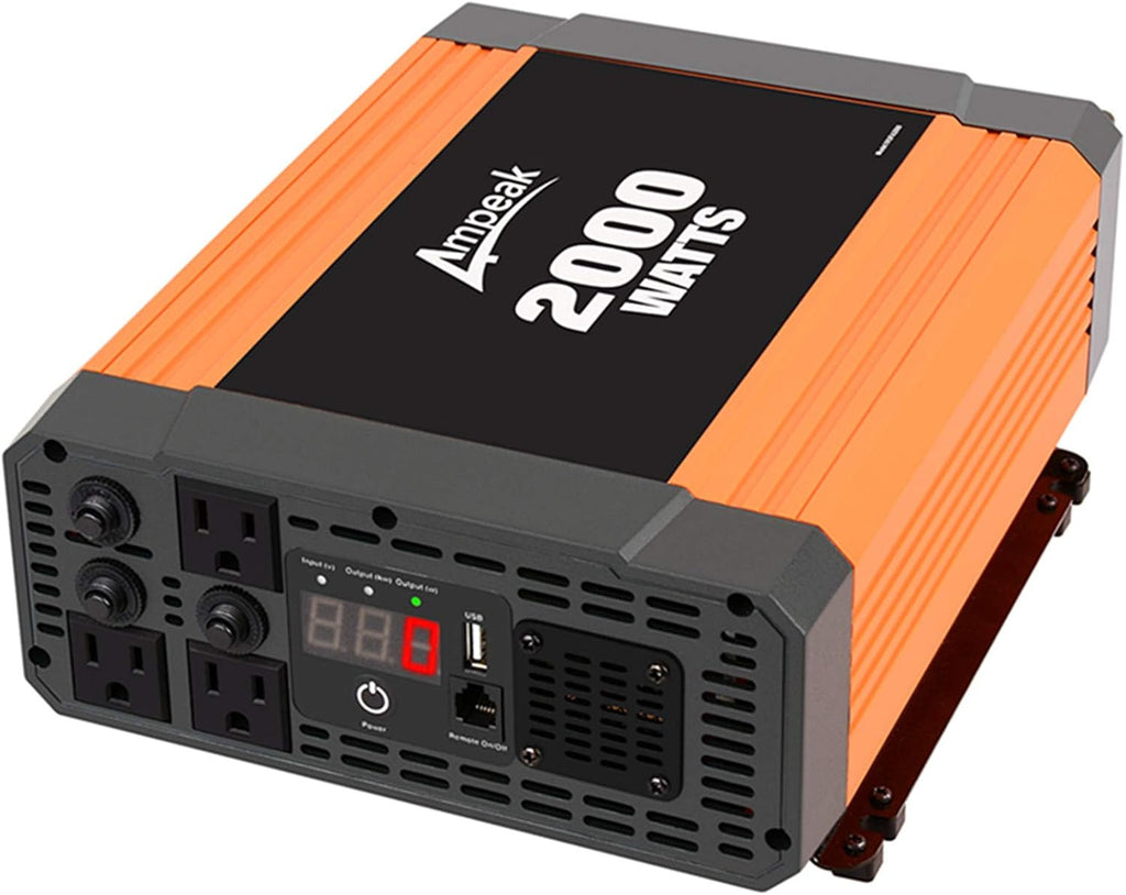 2000W 12V to 110V Power Inverter with 3AC Outlets and USB V862