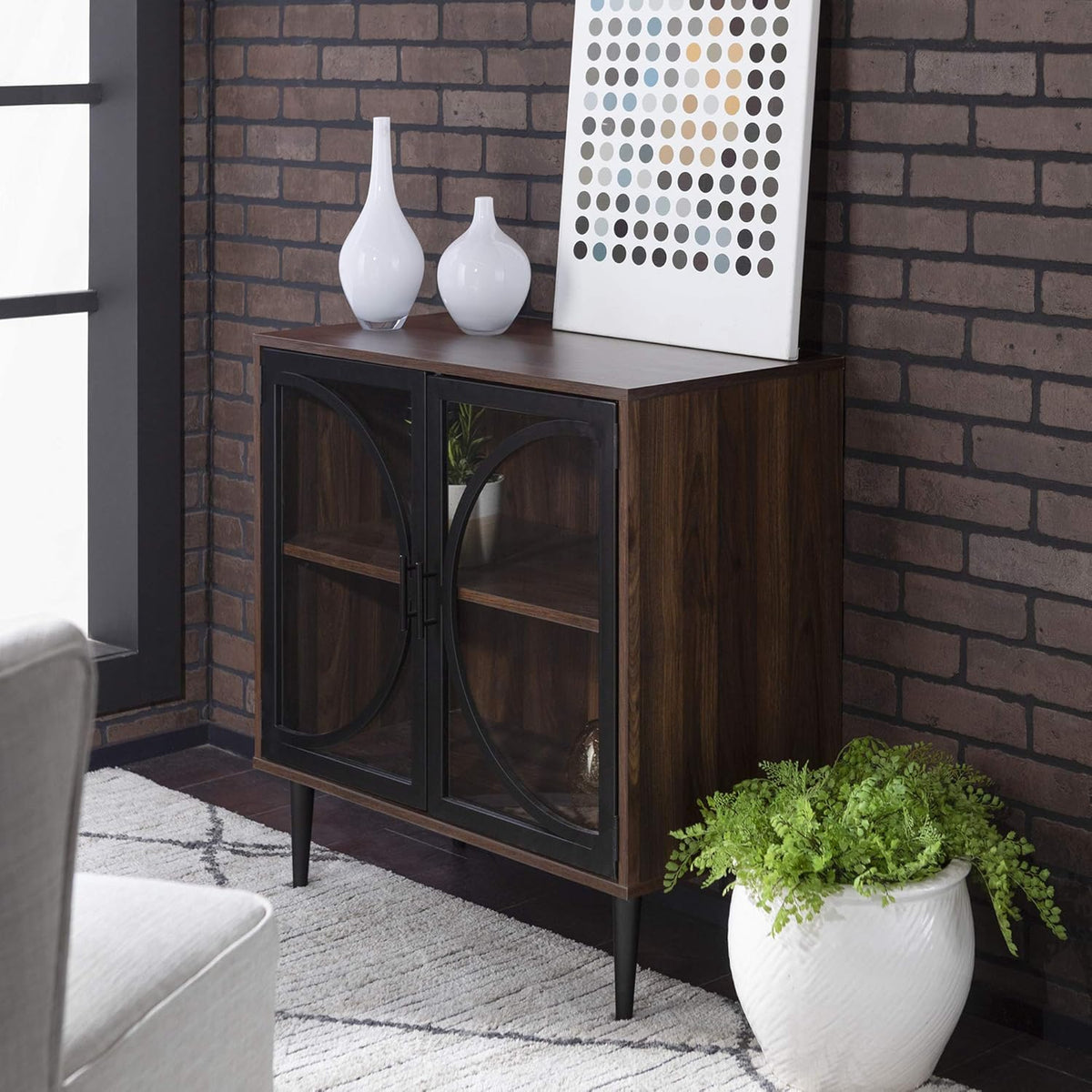 30 Inch Dark Walnut Storage Cabinet A709364