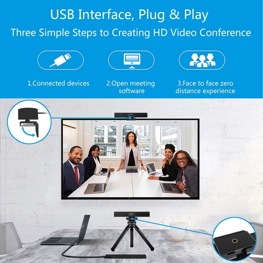 Full HD 1080P Conference Webcam with Microphone and Speaker H906