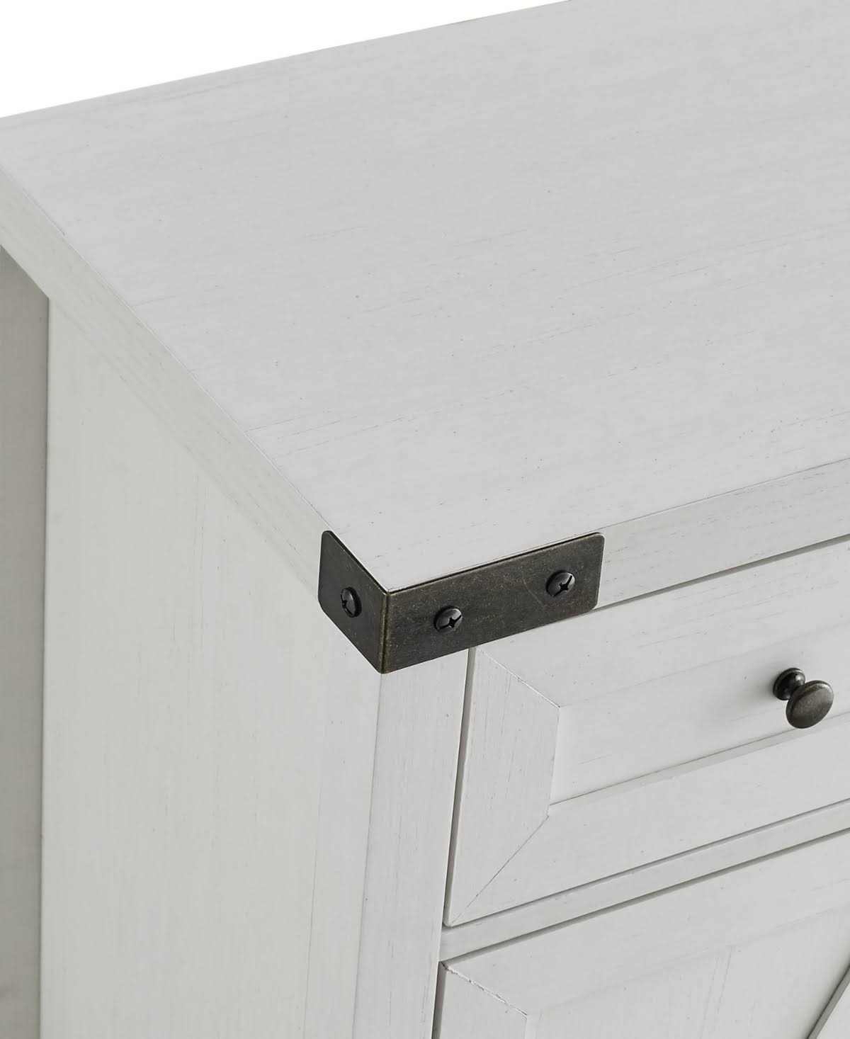 White Barn Door Accent Cabinet P136605