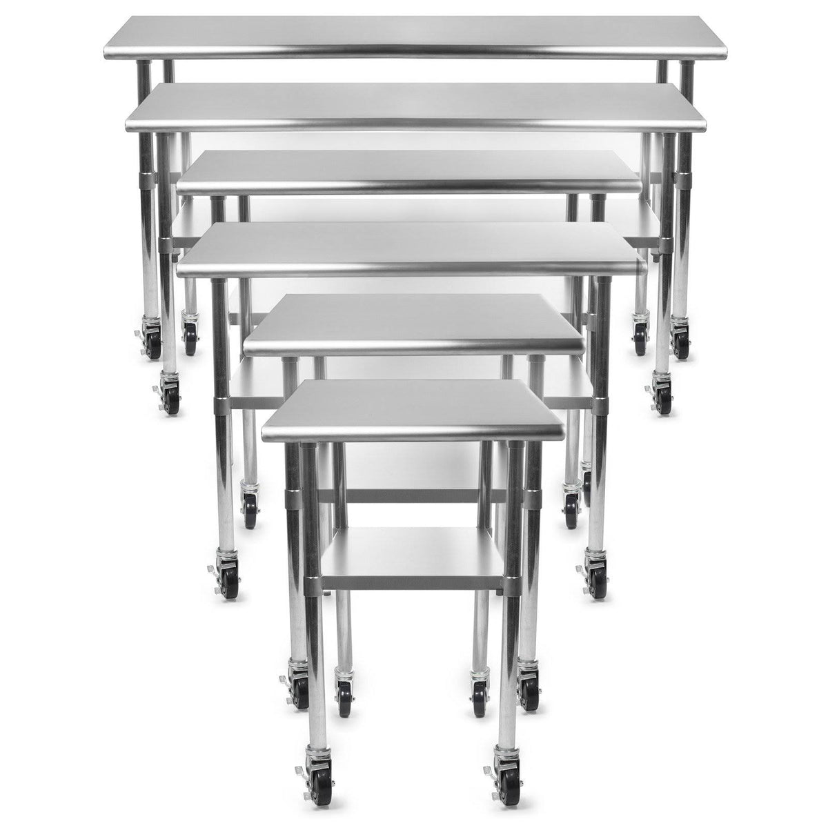 Stainless Steel Kitchen Prep & Work Table with 4 Casters T8047