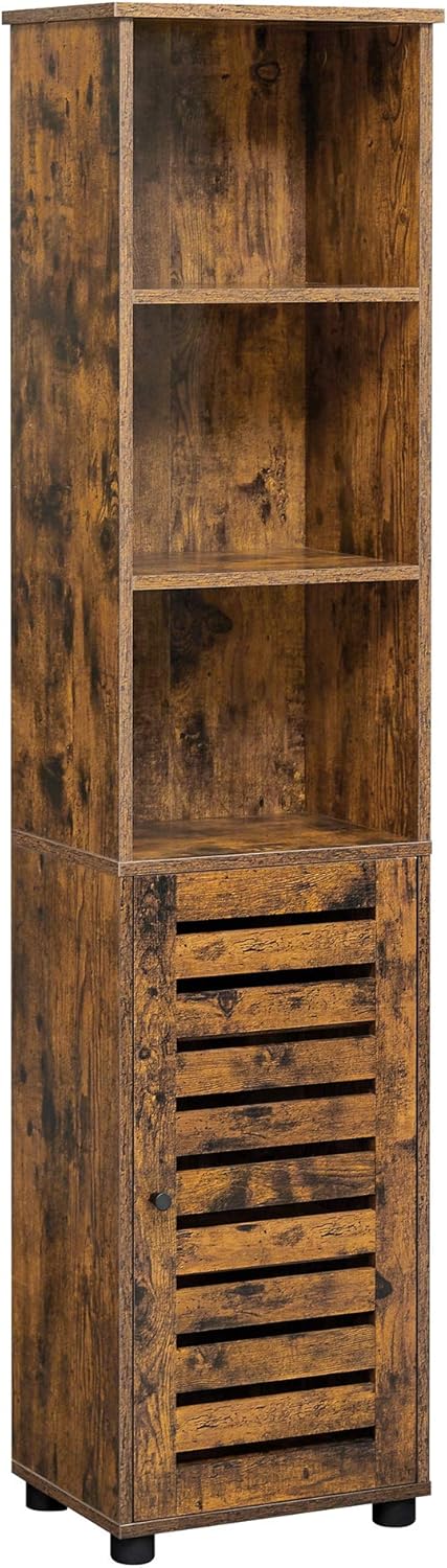 Bathroom Tall Storage Cabinet with 3 Open Compartments and 2 Adjustable Shelves G3998