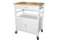 Kitchen Island Cart with Bamboo Top S6249