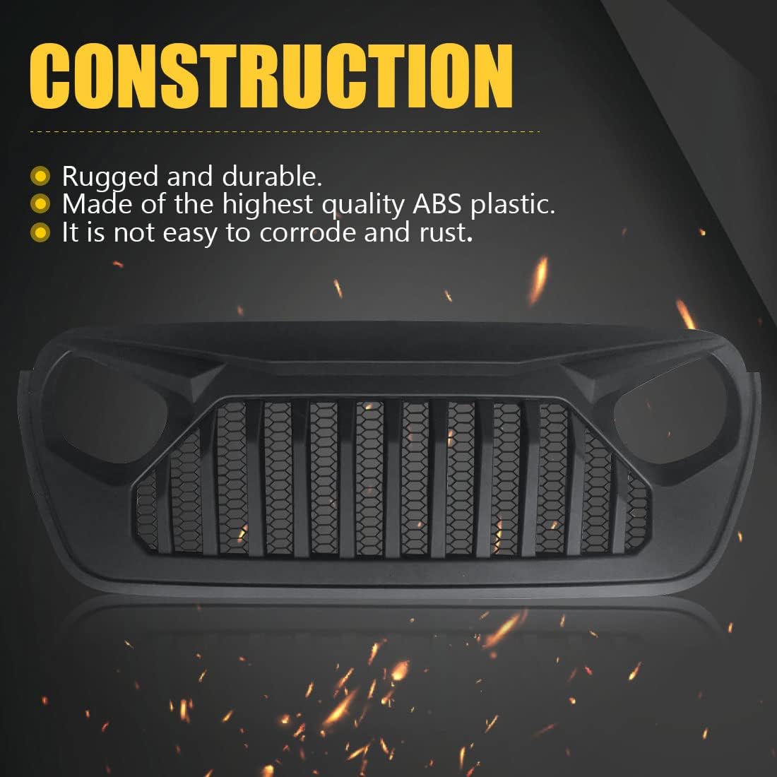 Matte Black Front Grill Cover E18376
