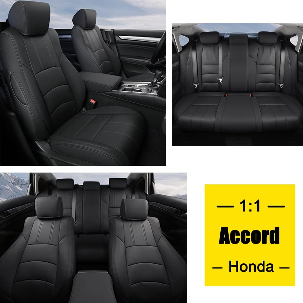 Pu Leather Car Seat Covers Full Set Black G889993