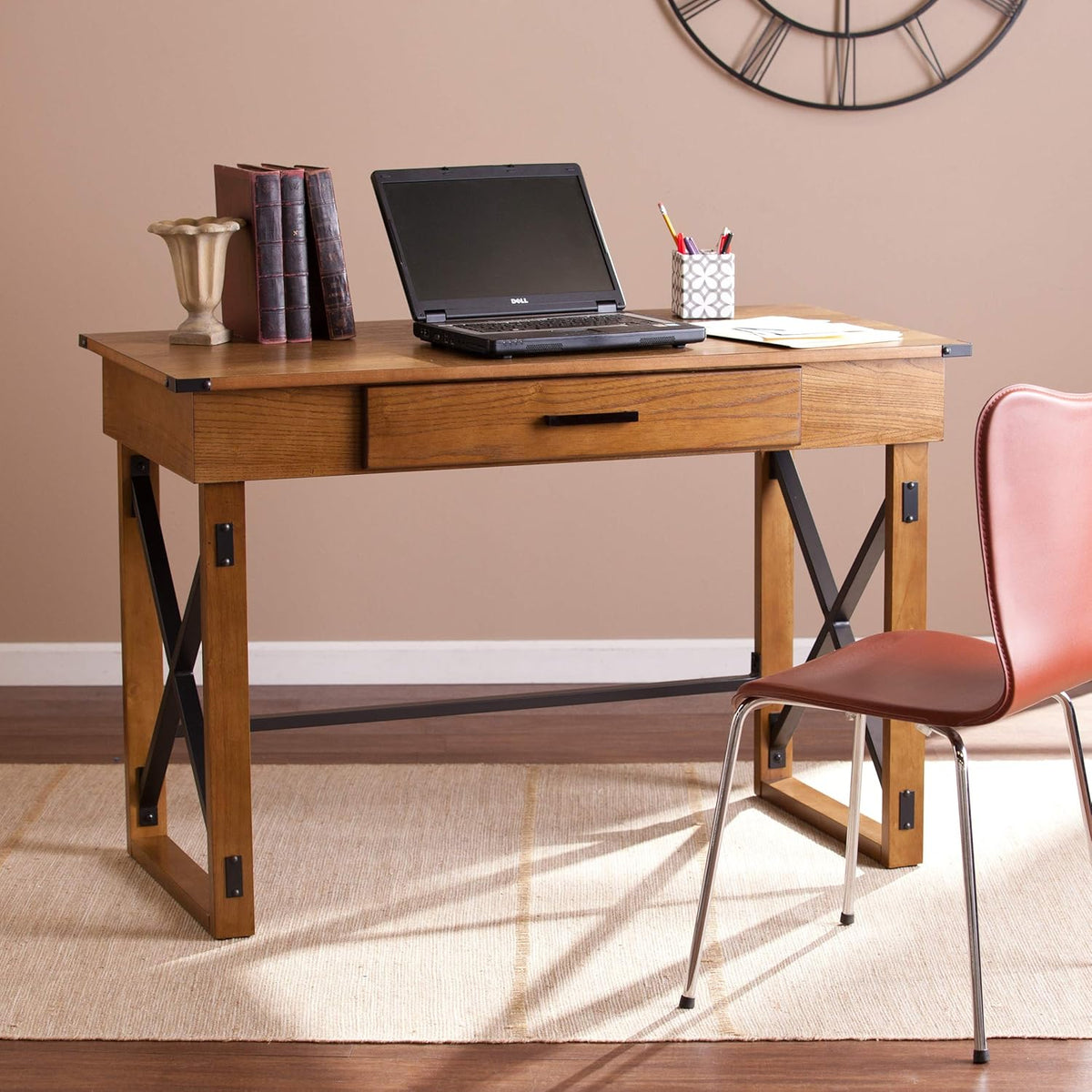 Adjustable Height Standing Desk with Hidden Storage C116122