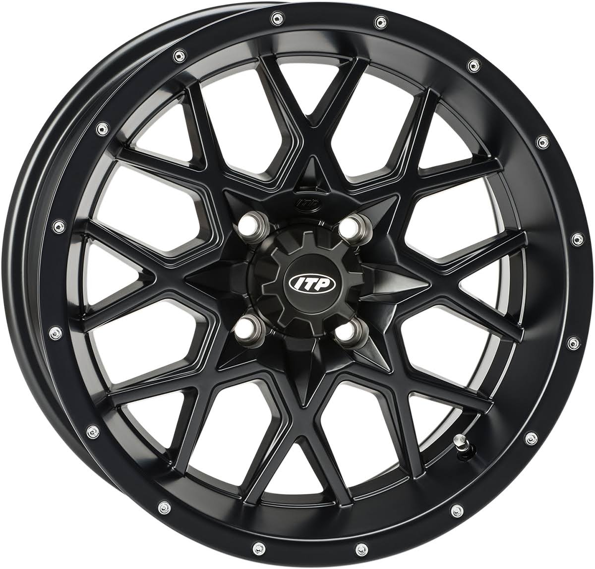 Black 14x7 4/137 5+2 Wheel Q7581
