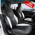 Black and White Leather Car Seat Covers Full Set C52546